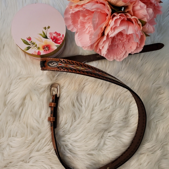 Western brown leather belt - Picture 9 of 10